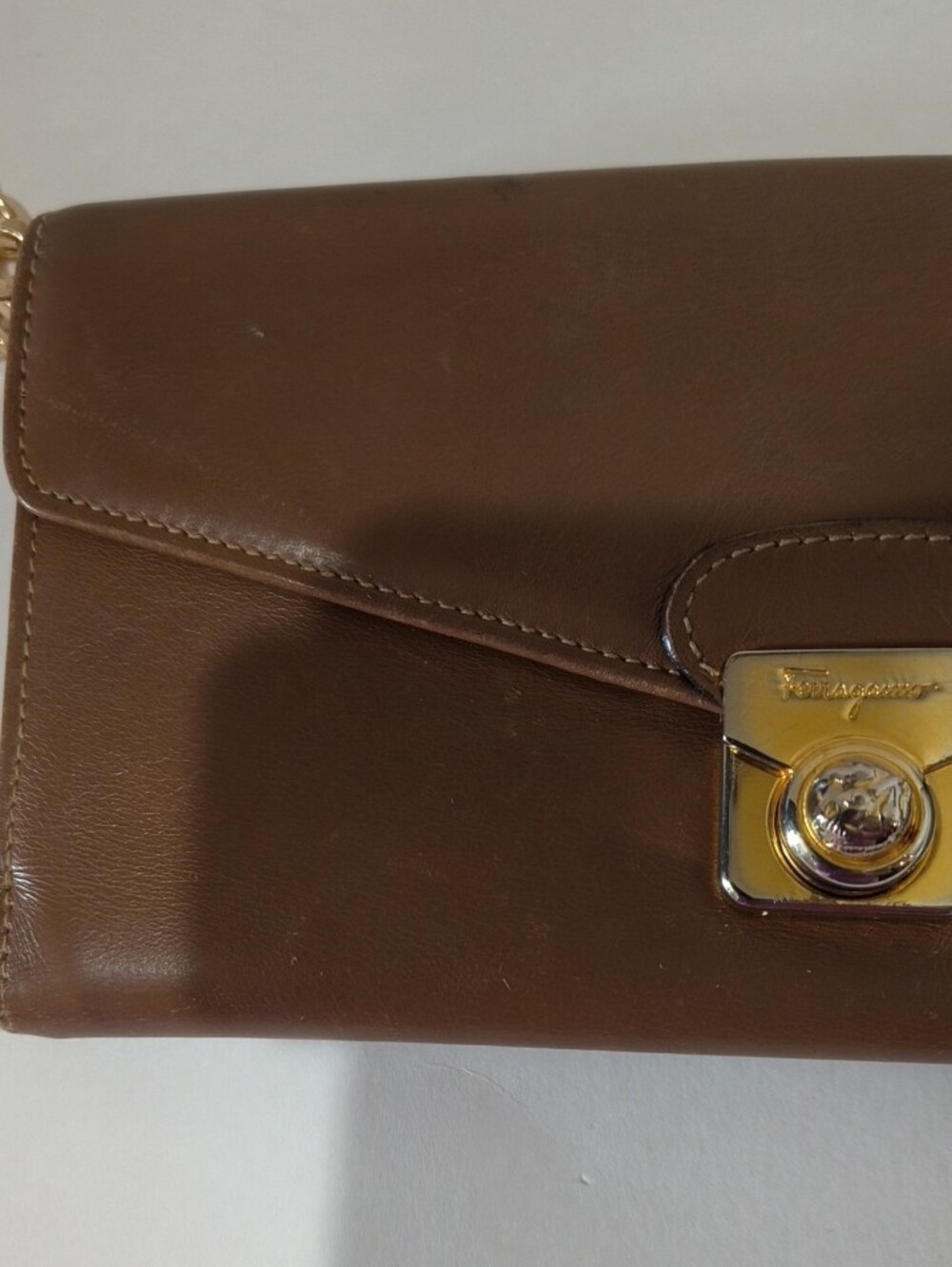 Ferragamo Brown Leather Envelope Wallet - Picture 13 of 15